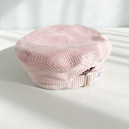 Women's Embroidered Letter Beret Versatile Corduroy