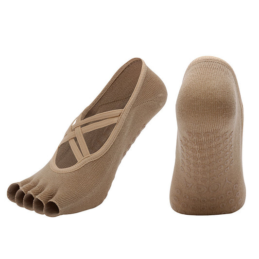 Cross-border Women's Non-slip Five-finger Yoga Socks Live Broadcast Body Dance Aerobics Pilates Fitness Sports Socks