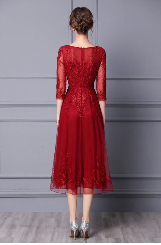 Beaded Embroidery Medium Length Formal Occasion Dress Skirt