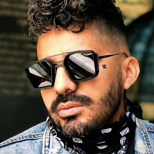 Vintage Steampunk Metal Sunglasses for Men