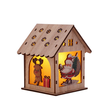 Christmas Decorative Wooden Ornaments LED Lighting