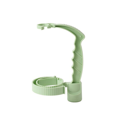 Green bottle holder on a white background