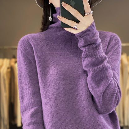 Pile Collar Front Line Ready-made Garments 100 Woolen Sweater For Women