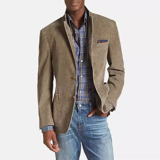 Denim Suit - Casual Solid Color Men's Clothing