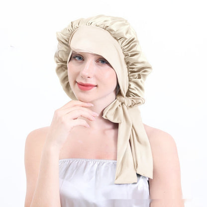 Extra Large Stretch European And American Solid Color Ladies Shower Cap