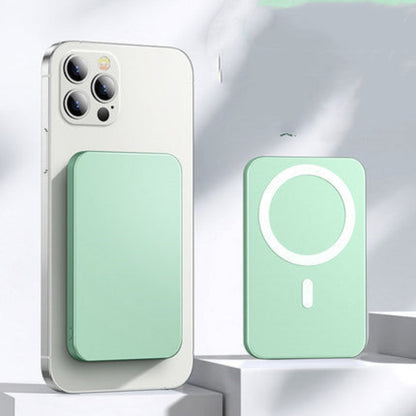 Green phone case with magnetic design on a white background