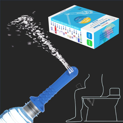 Toilet brush with cleaning solution and packaging on a black background