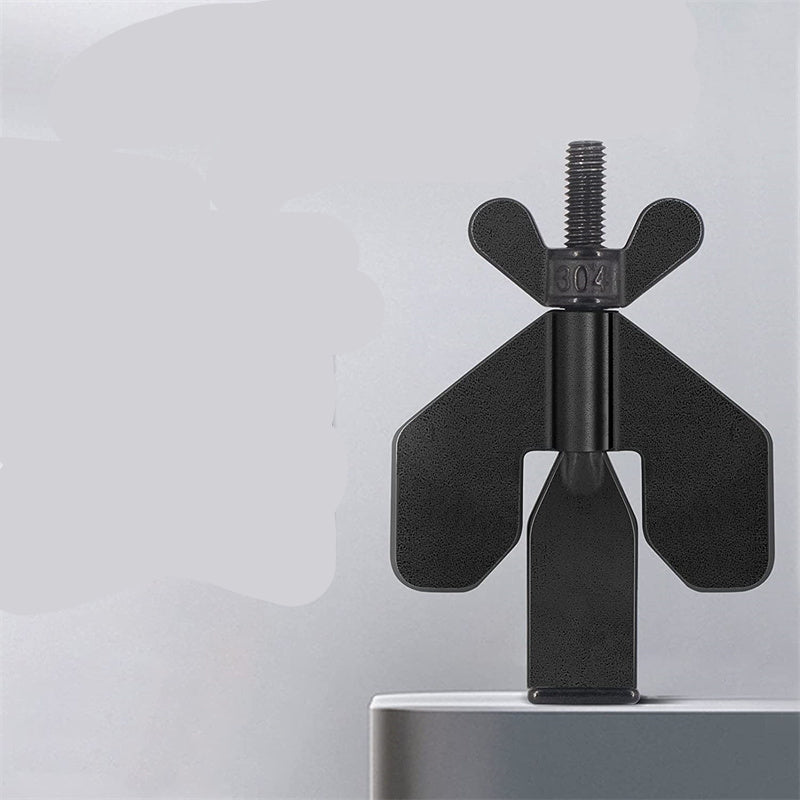 Black lock mechanism with features listed on a gray background