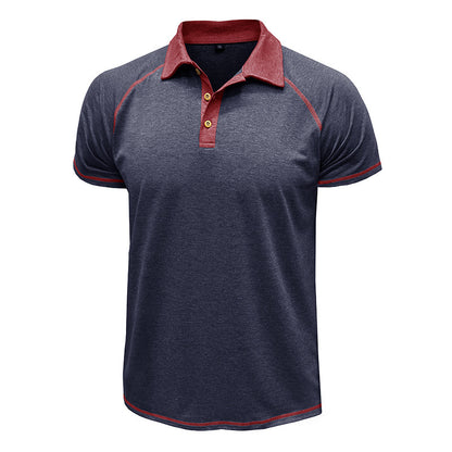 Short-Sleeved Lapel T-Shirt Polo - Bottoming Shirt for Men