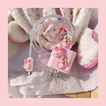 Fast Charge Data Cable Set - Cherry Girl with Protective Case