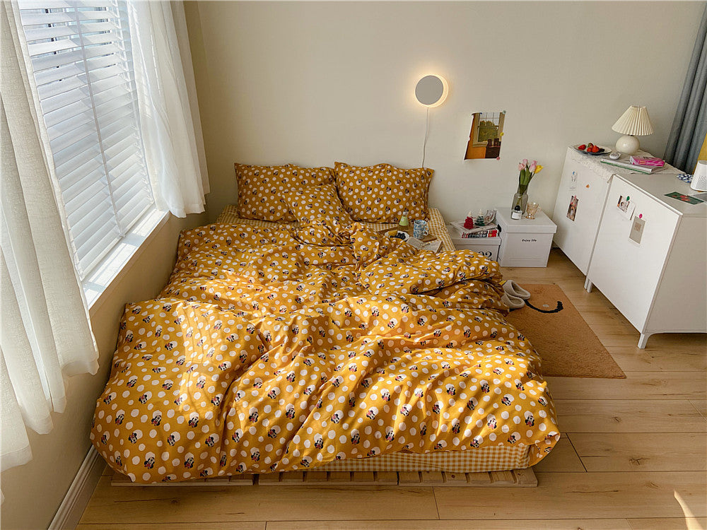 Four Piece Cotton Comfortable Bed Sheet Bedding Set