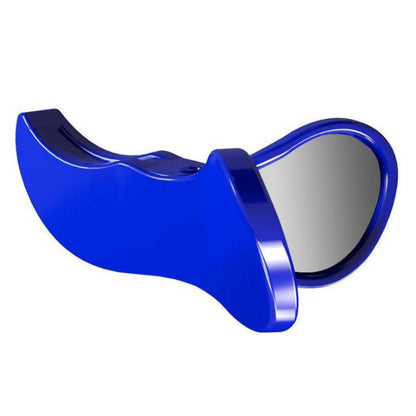 Blue curved mirror on a white background