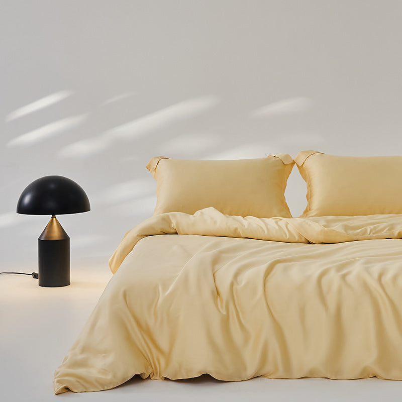 Summer Bed Four-piece Ice Silk Summer Cooling Quilt Cover Fitted Sheet