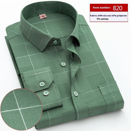 Shirt Men's Long Sleeve Spring And Autumn Middle-aged Loose Casual Men's Shirt