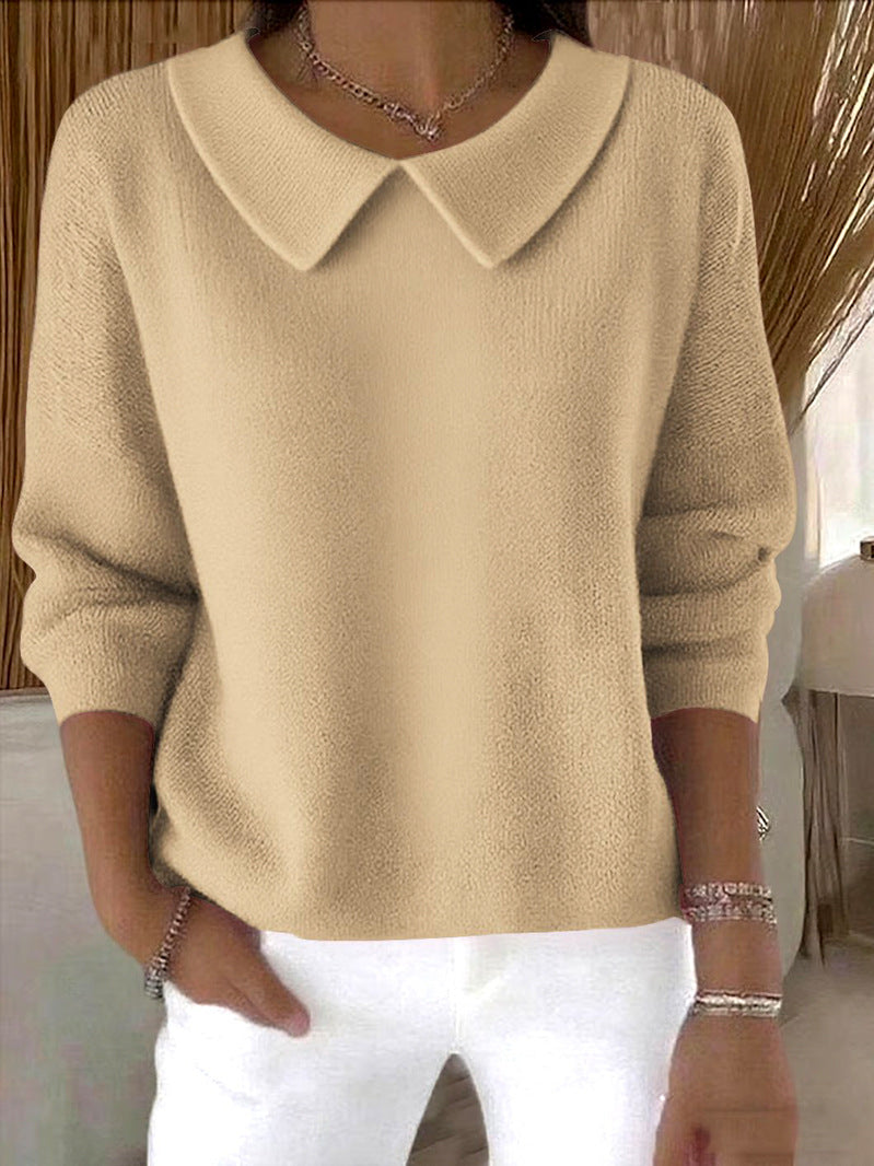 Women's Loose Casual Solid Color Long Sleeve Top-Comfortable & Stylish