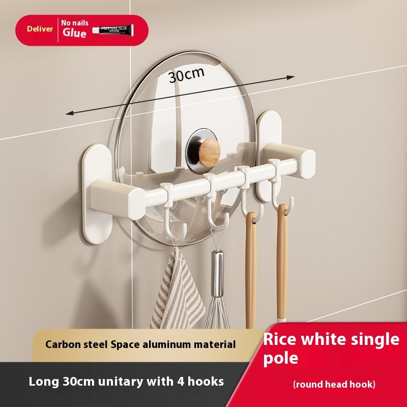 Aluminum Kitchen Hook Rack Punch-free Spatula Spoon Storage