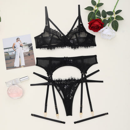 Women's Bra and Garter Lace Set – Elegant and Versatile
