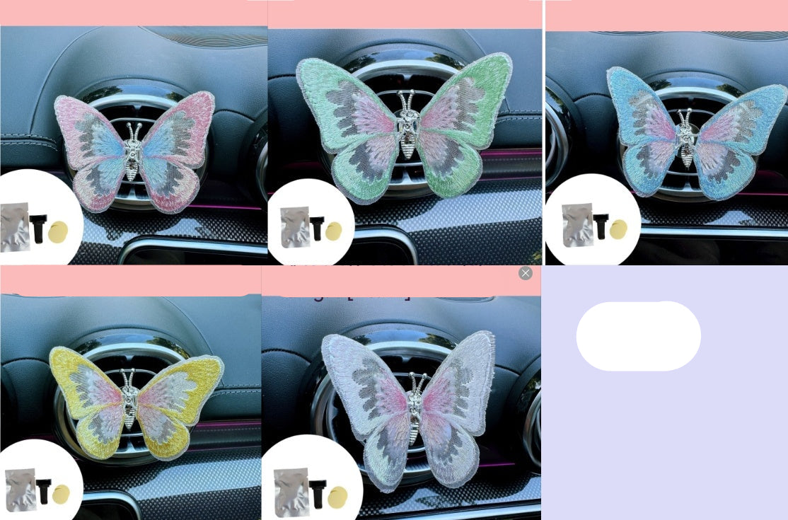 Moving Embroidery Butterfly Car Air Outlet Decoration