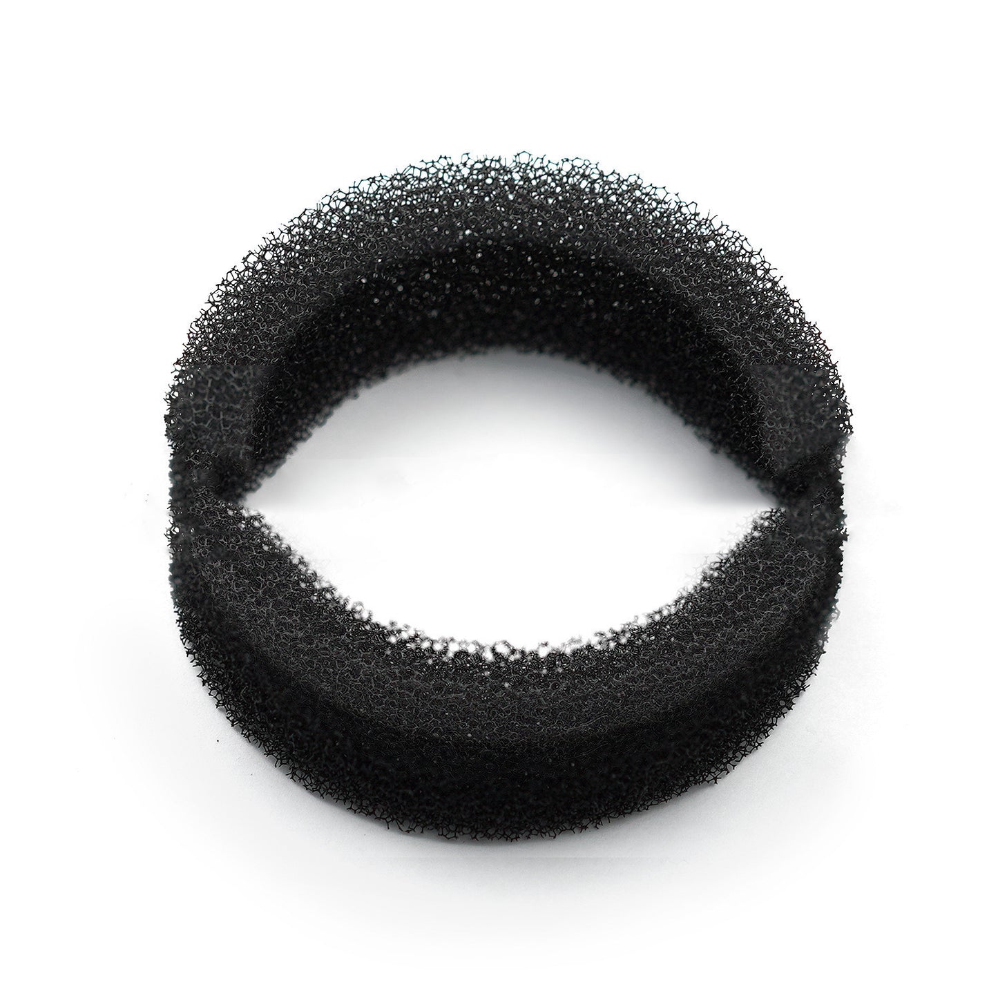 Black foam ring on a white background