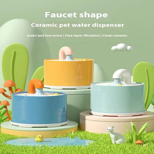 Automatic Circulating Water Drinking Mouth Wet-Proof Cat Ceramic Water Dispenser