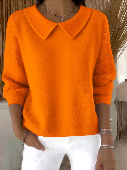 Women's Loose Casual Solid Color Long Sleeve Top-Comfortable & Stylish
