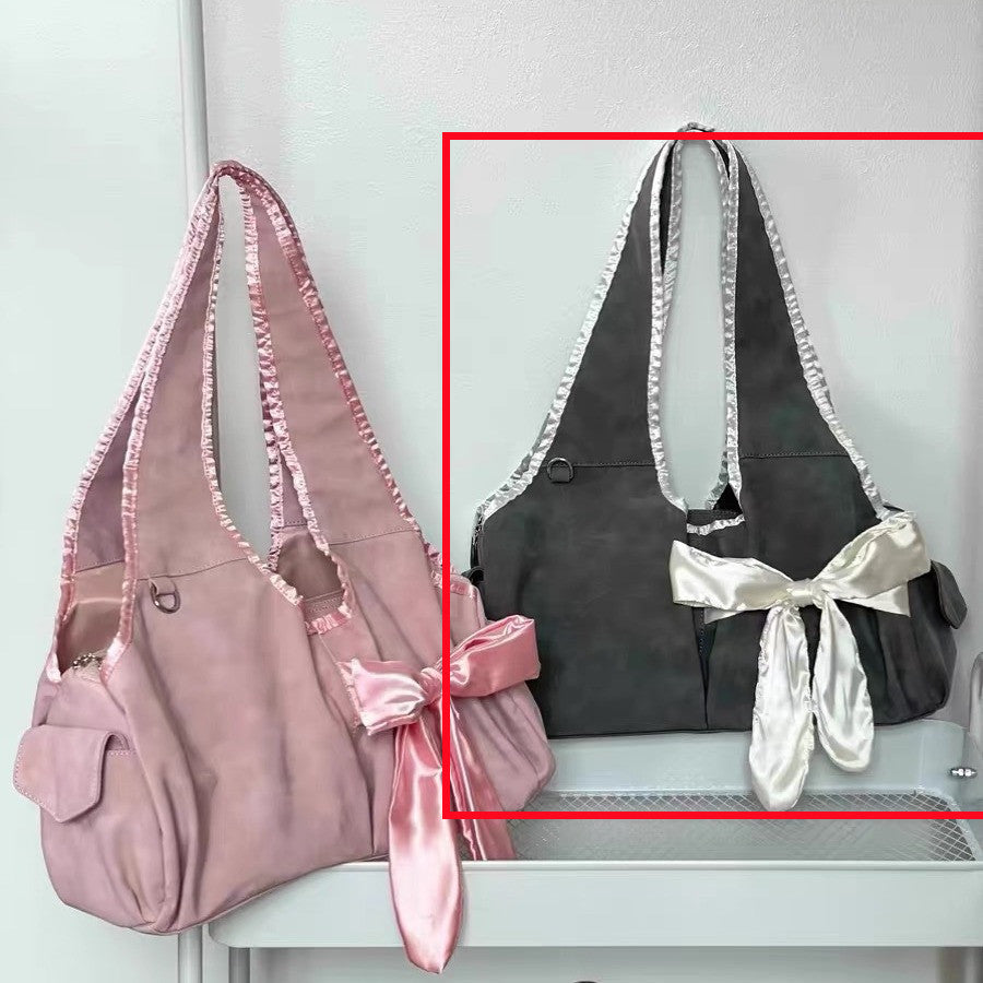 Lovely Bag Female 2024 New Niche Bow Shoulder Bag