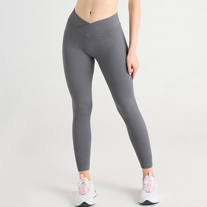 Cross Waist Thread Sports Tights
