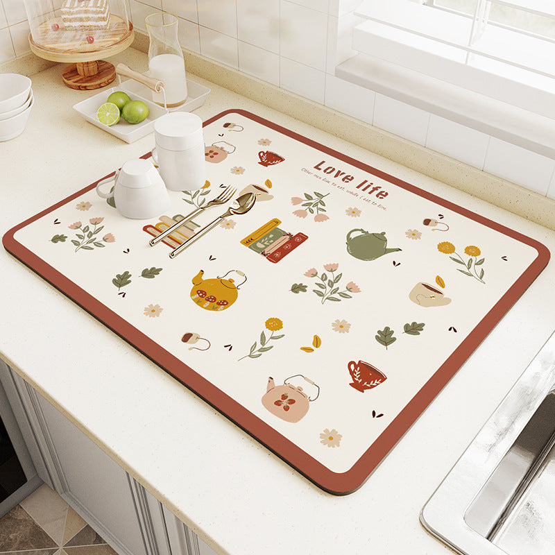 Modern & Minimalism Kitchen Countertop Water Draining Pad