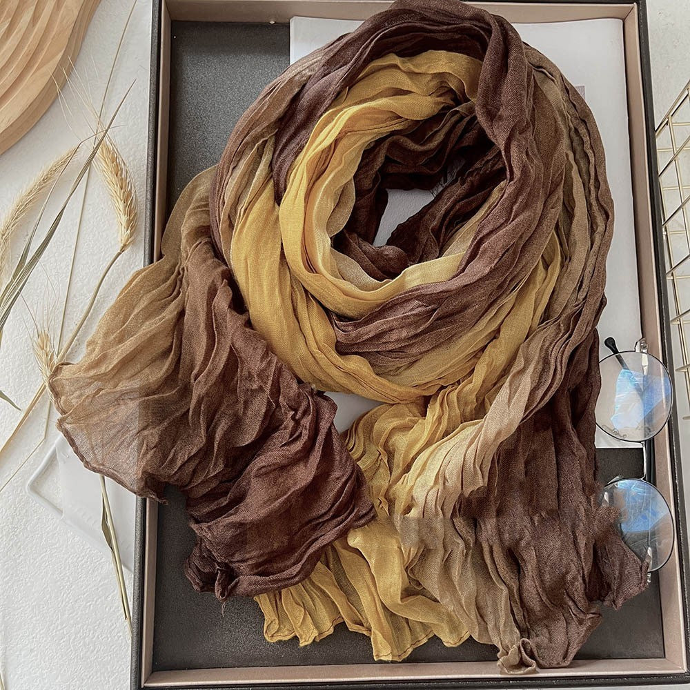 Men's And Women's Color Matching Autumn And Winter Cotton And Linen Feel Long Strip