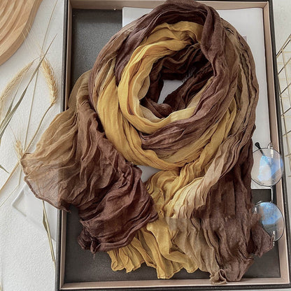 Men's And Women's Color Matching Autumn And Winter Cotton And Linen Feel Long Strip