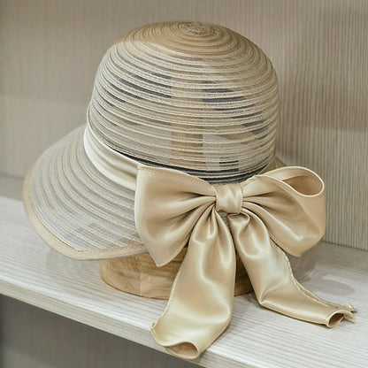 PP Silk Breathable Satin Bow Back Open Fork Basin Cap