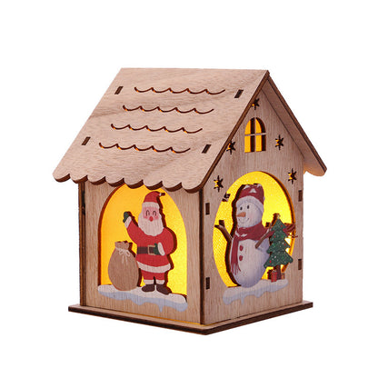 Christmas Decorative Wooden Ornaments LED Lighting