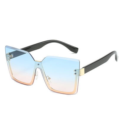 Sunglasses with gradient lenses on a white background