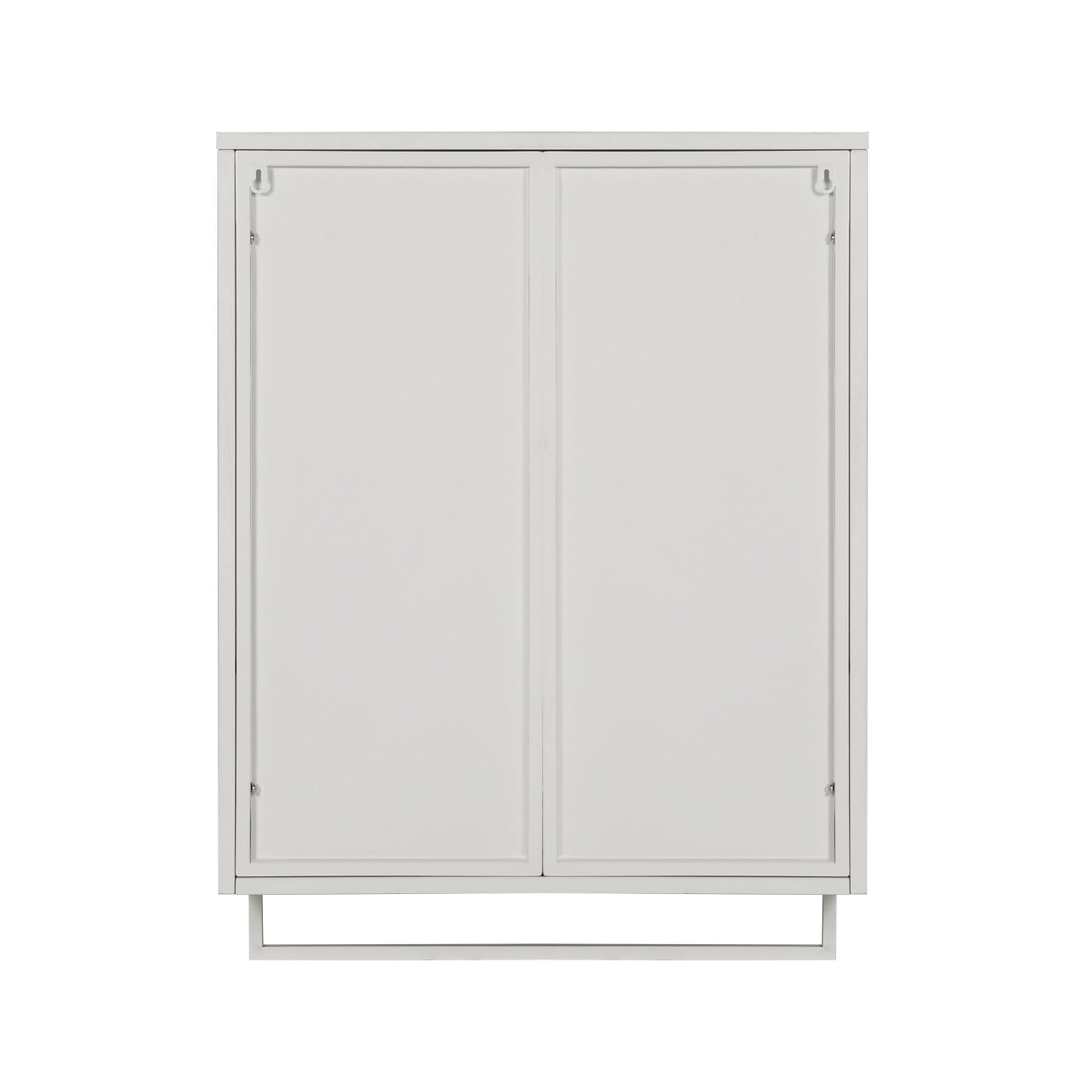 Modern Two-Door Wall Cabinet With Glass Doors And Open Shelf