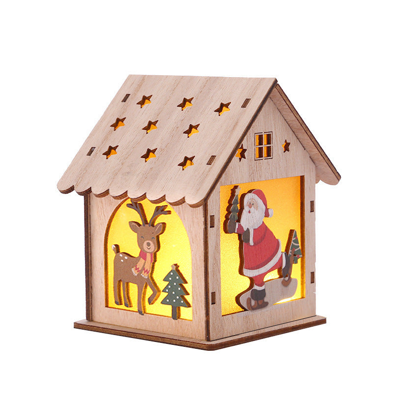 Christmas Decorative Wooden Ornaments LED Lighting