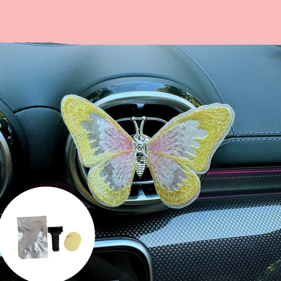 Moving Embroidery Butterfly Car Air Outlet Decoration