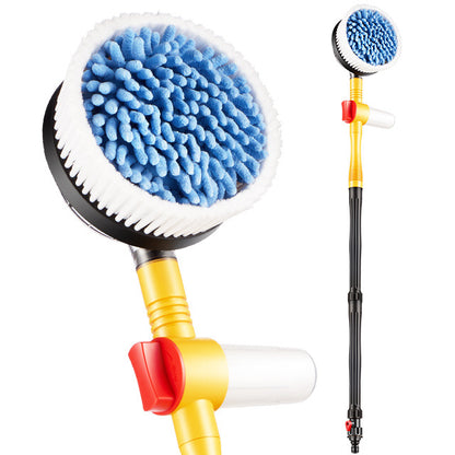 Car wash brush with blue bristles on a white background