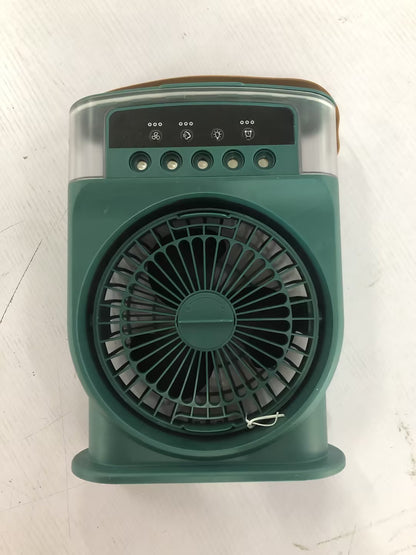 USB Air Cooler Fan with 5 Spray Modes, 7-Color LED, and 600ML Tank