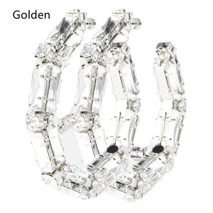 Rhinestone Earrings - Personalized Fashion Hoop Exaggerated Earrings