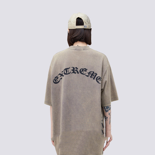 Men And Women Fashion Casual Print Gothic Letters Short-sleeved T-shirt