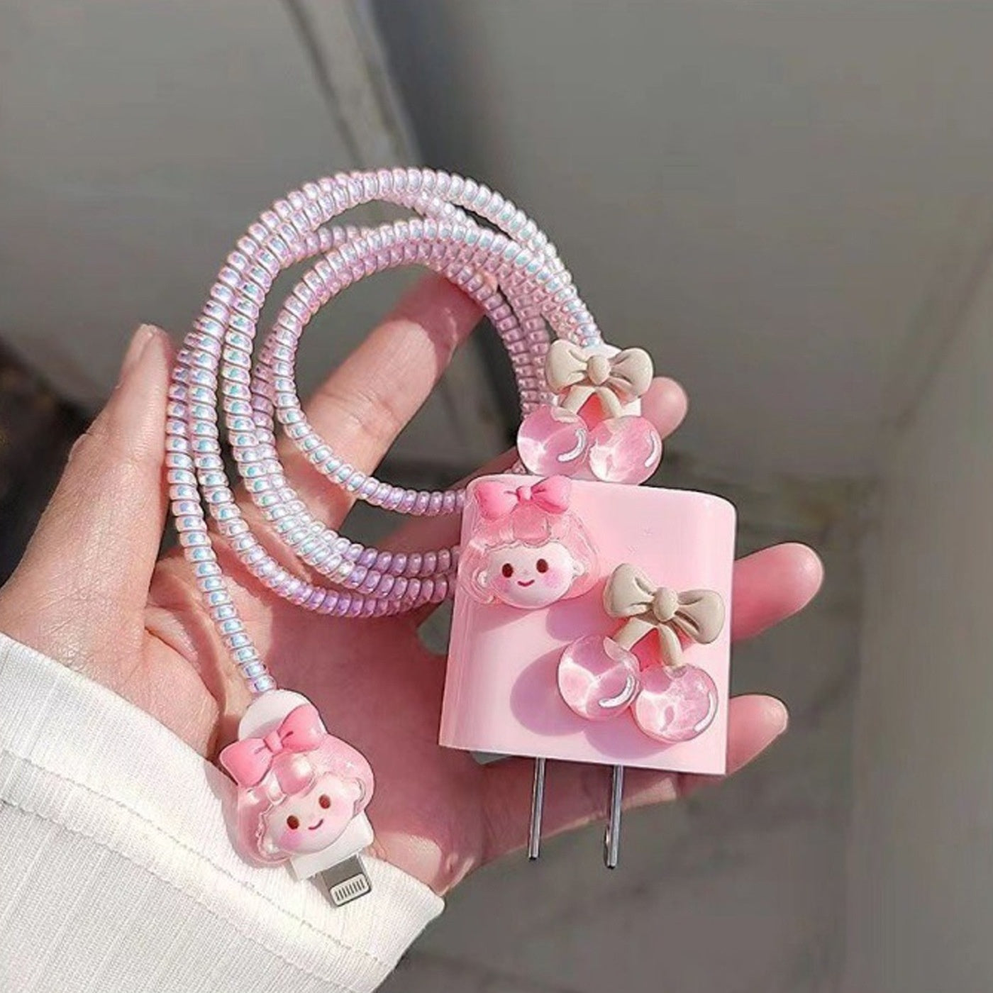 Fast Charge Data Cable Set - Cherry Girl with Protective Case