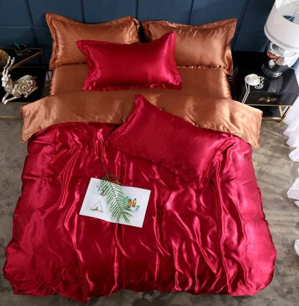 Bed Sheet Quilt Cover Naked Sleep Cool Silk Single Three Piece Set