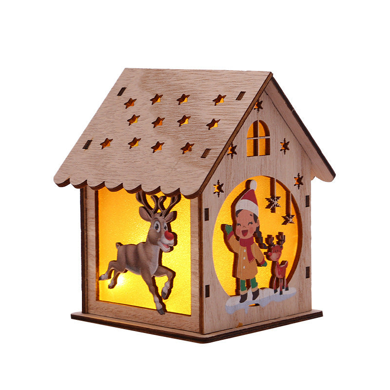 Christmas Decorative Wooden Ornaments LED Lighting