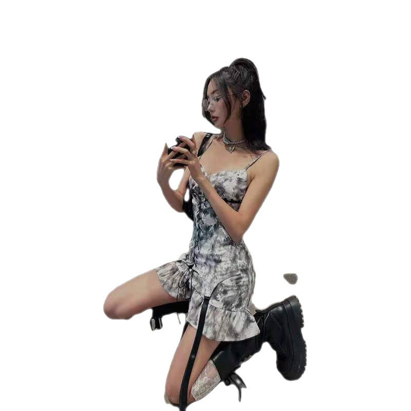 Hot Girl Tie-dye Dress Female Summer Design Sense Niche Wear