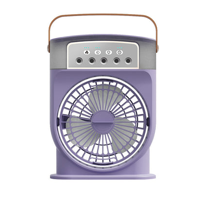 USB Air Cooler Fan with 5 Spray Modes, 7-Color LED, and 600ML Tank