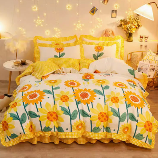 Princess Wind Bed Skirt Girl Heart Bed Sheet Set