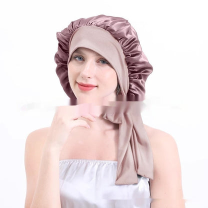 Extra Large Stretch European And American Solid Color Ladies Shower Cap