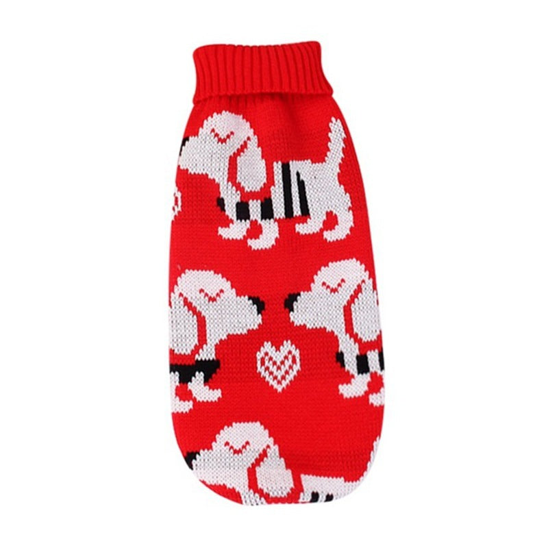 Christmas Turtleneck Knitting Sweater Dog Clothing