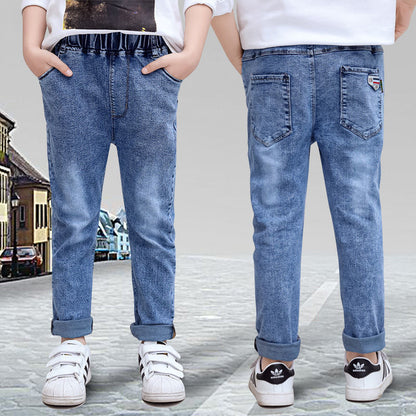 Boys Jeans - Autumn and Winter New One-piece Velvet