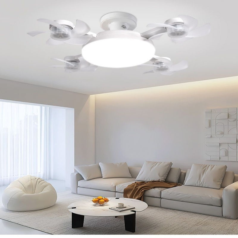 Modern living room with a ceiling light fixture